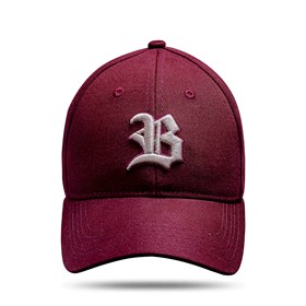 Boné Baseball Hard Hat Basic Vinho Logo Bege
