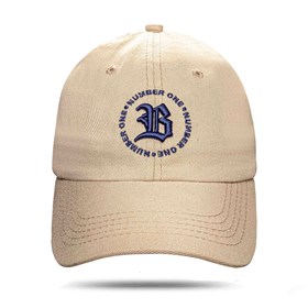 Boné Dad Hat Bege Circulo Number One Logo Azul