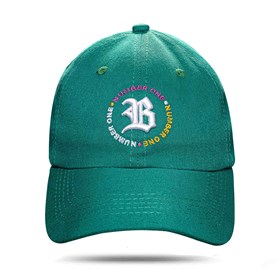 Boné Dad Hat Verde Circulo Number One Logo Branco