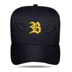 Boné Snapback Black Logo B Amarelo Contour Wings