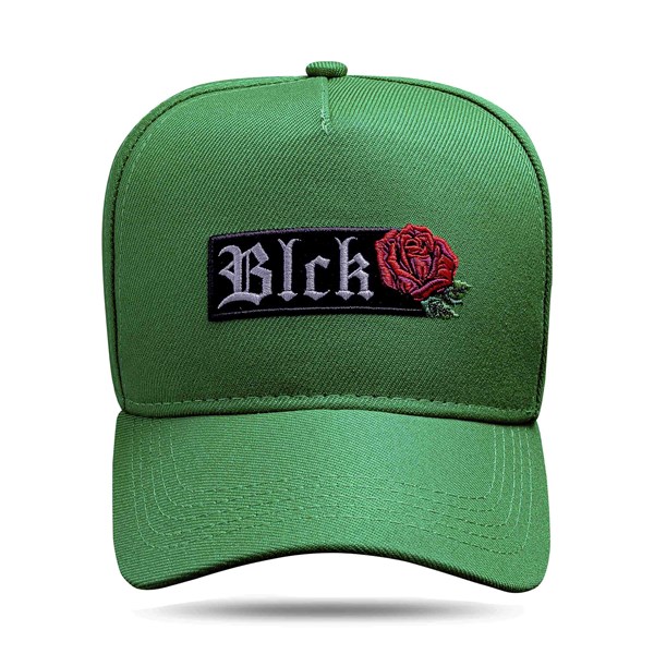 Boné Snapback Verde Logo Blck Rosa
