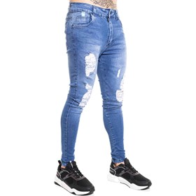 Calça Jeans Azul Destroyed Slime
