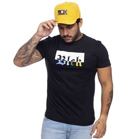 Camiseta Preta Logo Blck Colorfull