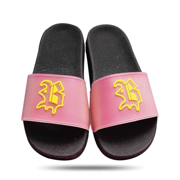 Chinelo Slide Pink Logo Splash Amarelo Blck Brasil Chinelo Slide Pink Logo Splash Amarelo Blck Brasil